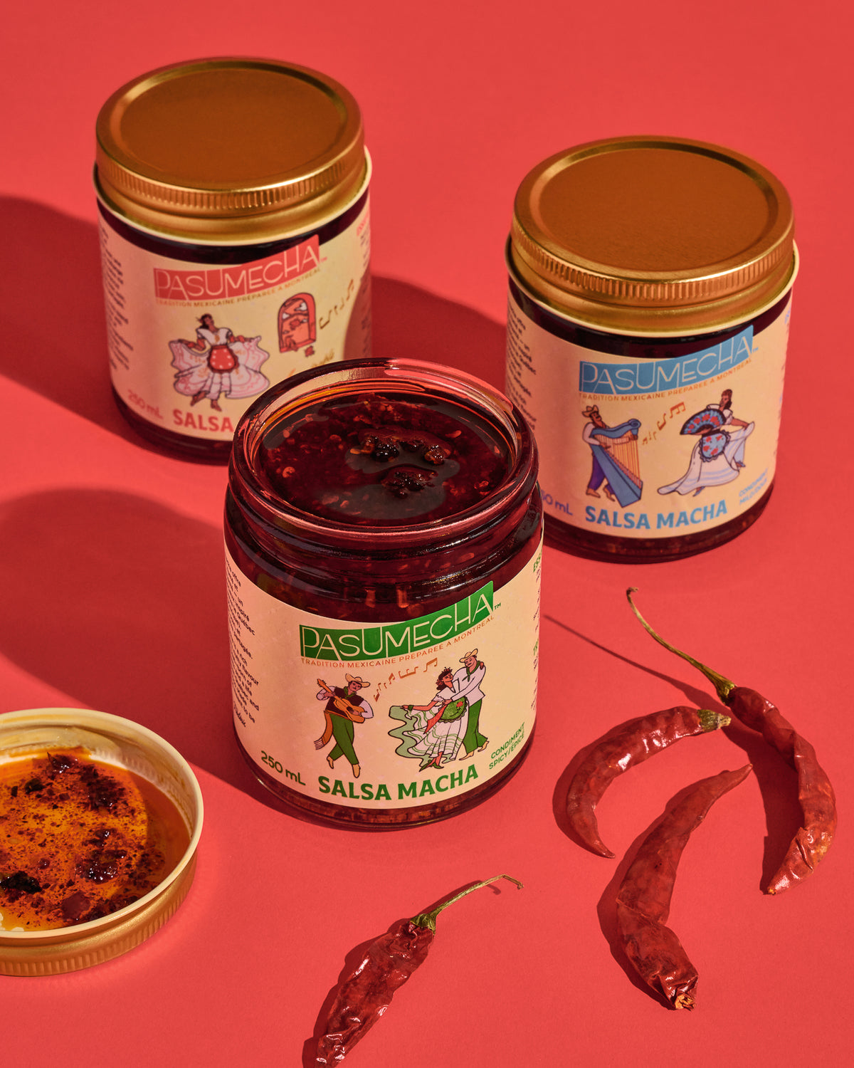  Trio de Salsa Macha Pasumecha Douce, Érable et Épicée pour cadeau du Québec